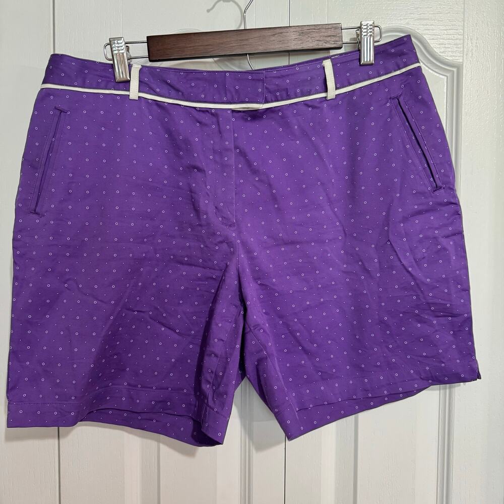 Lady Hagen Casablanca Golf Shorts Deep Lavender with Dots Design Sz 12